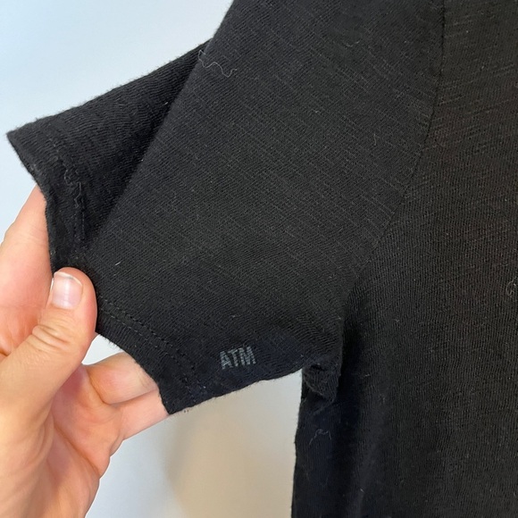 ATM Anthony Thomas Melillo Slub Jersey Classic V-Neck Tee Black Medium - Picture 9 of 10